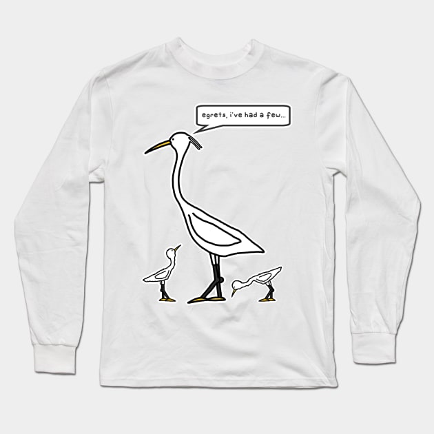 egrets Long Sleeve T-Shirt by paintbydumbers